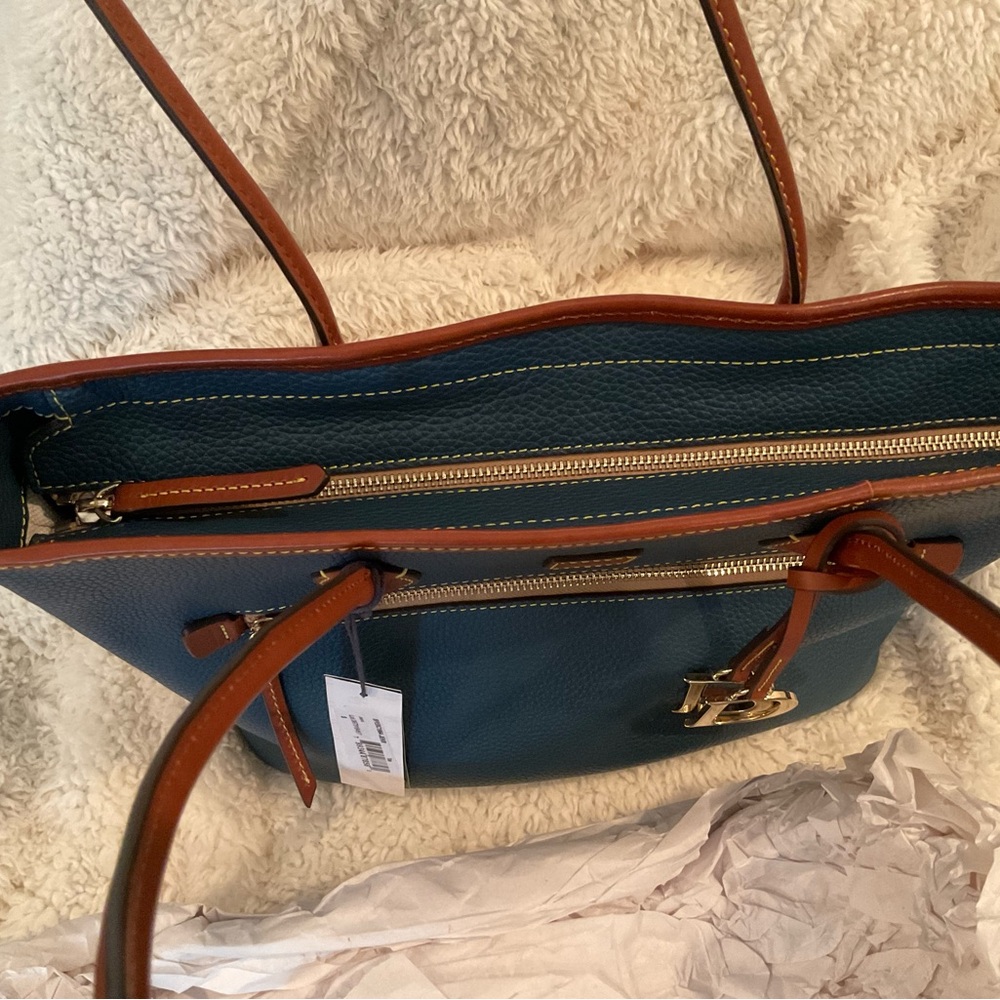 Dooney & Bourke Pebble Grain Leather Tote, in Jeans Blue - Picture 7 of 9
